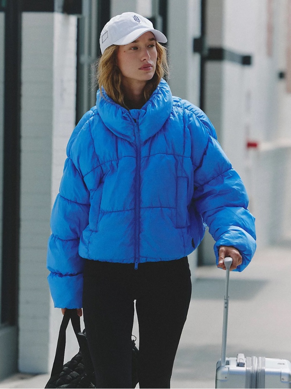 Free People In A Bubble Puffer Jacket Riviera Blue Small New with Tags